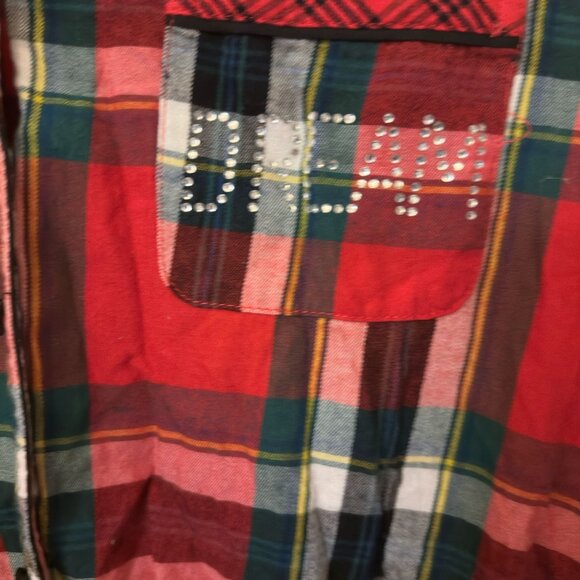 Victoria's Secret "Dream" Rhinestone Plaid PJ Romper - Picture 2 of 6